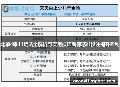 北单4串11玩法全解析与实用技巧助你精准投注提升盈利